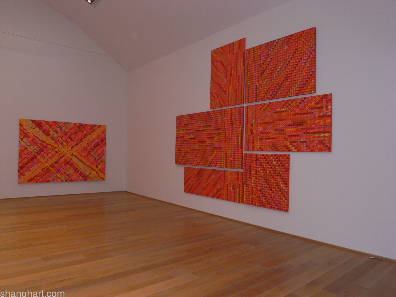 Installation view Museo d'Arte Moderna di Bologna—— acrylic on tartan 2006-7