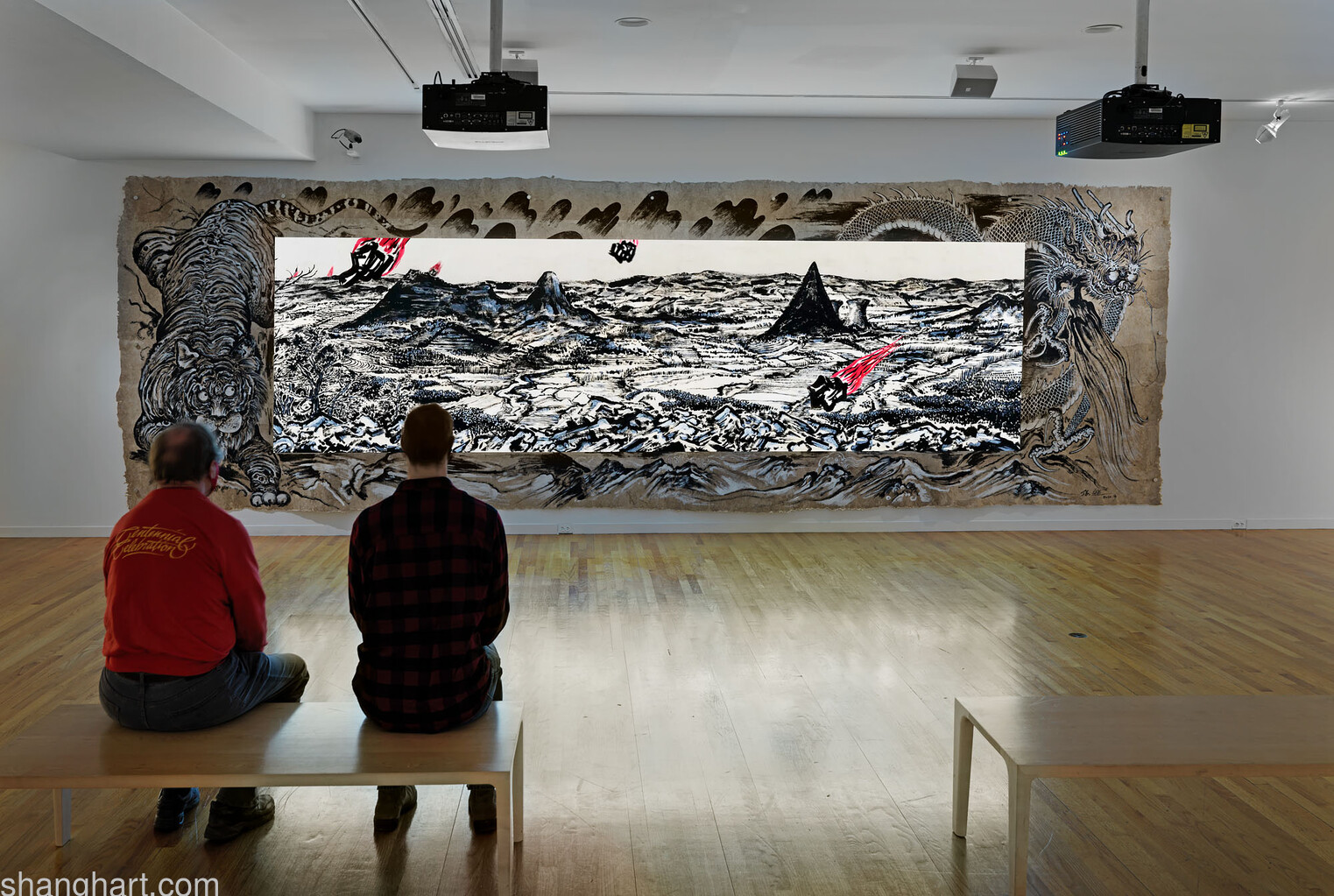 Installation view of Sun Xun: Mythological Time, exhibition at the Vancouver Art Gallery, February 20th to September 6th, 2021 Photo: Ian Lefebvre, Vancouver Art Gallery