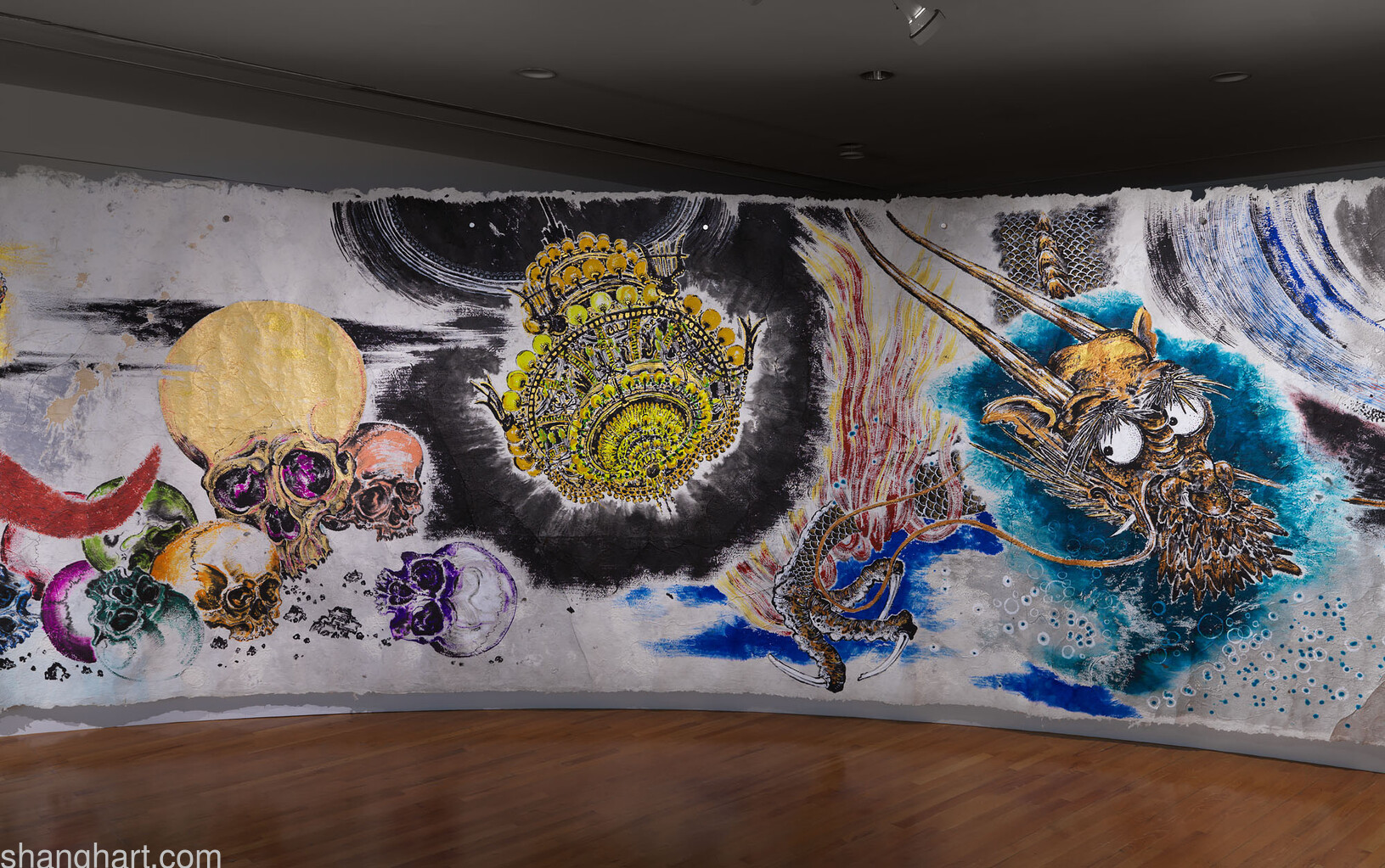Installation view of Sun Xun: Mythological Time, exhibition at the Vancouver Art Gallery, February 20th to September 6th, 2021 Photo: Ian Lefebvre, Vancouver Art Gallery