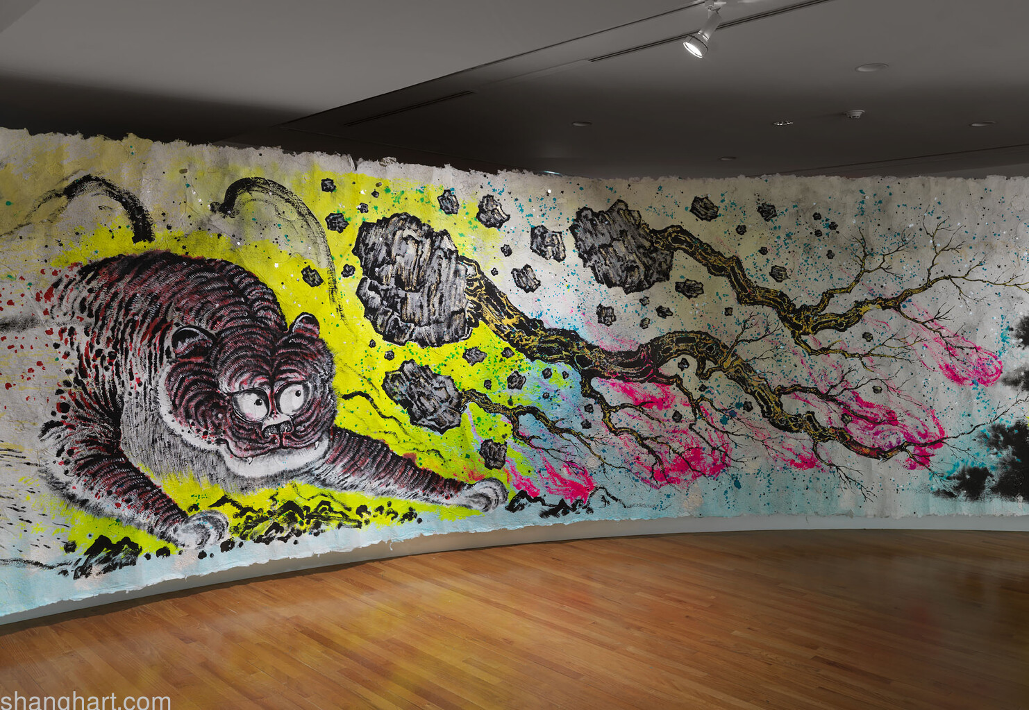 Installation view of Sun Xun: Mythological Time, exhibition at the Vancouver Art Gallery, February 20th to September 6th, 2021 Photo: Ian Lefebvre, Vancouver Art Gallery