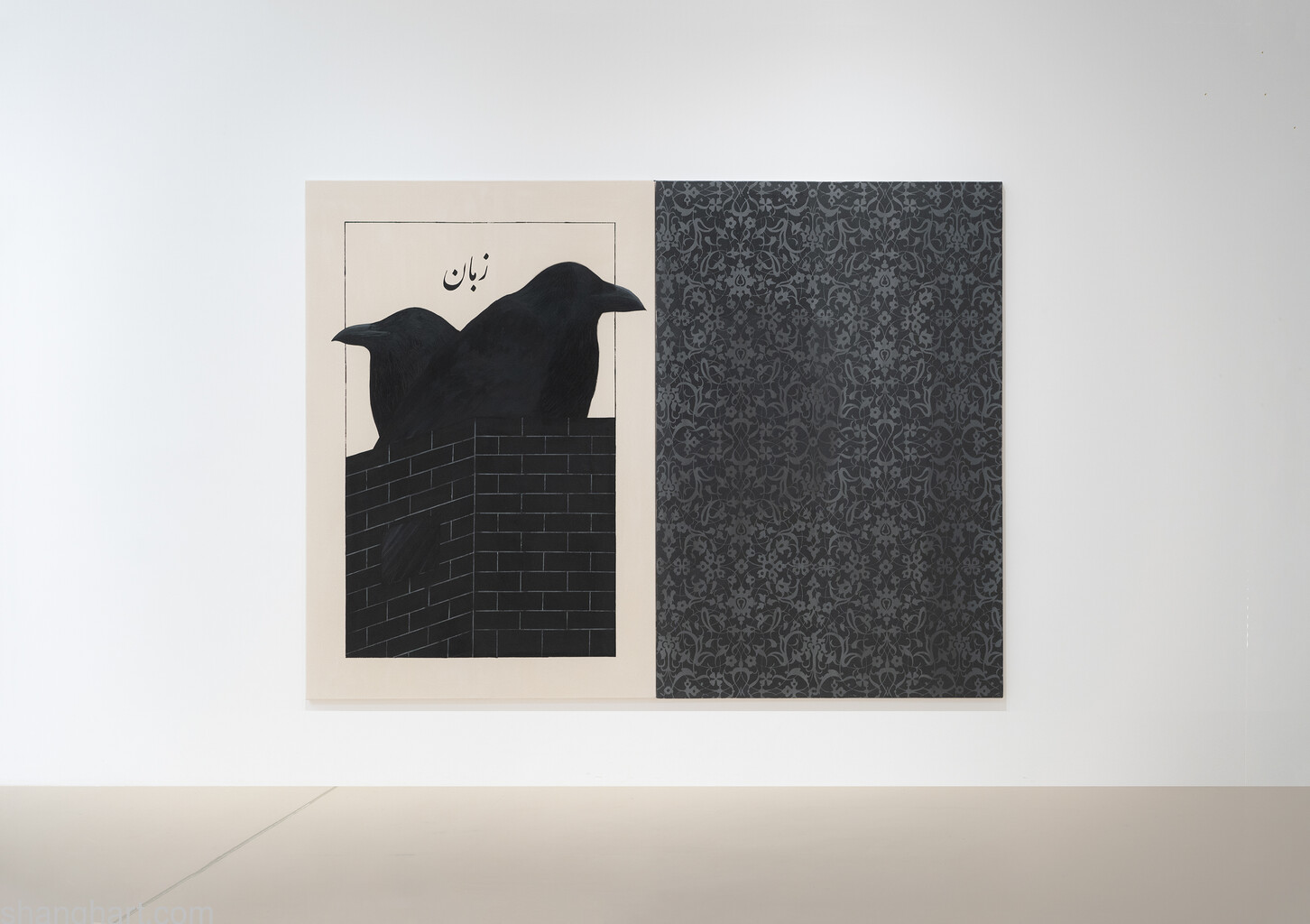 The Story of Language, 2021, each 210x150cm, 2 Panels
