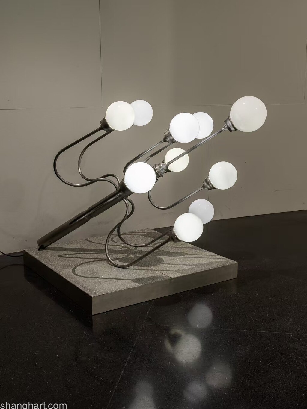 Brilliantly Lit Lights #0907 2019 Iron pipe, terrazzo, glass, Led lamp, controller, power supply