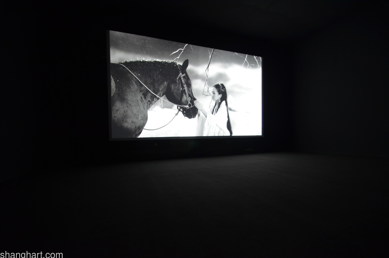 Installation view of Yang Fudong's film