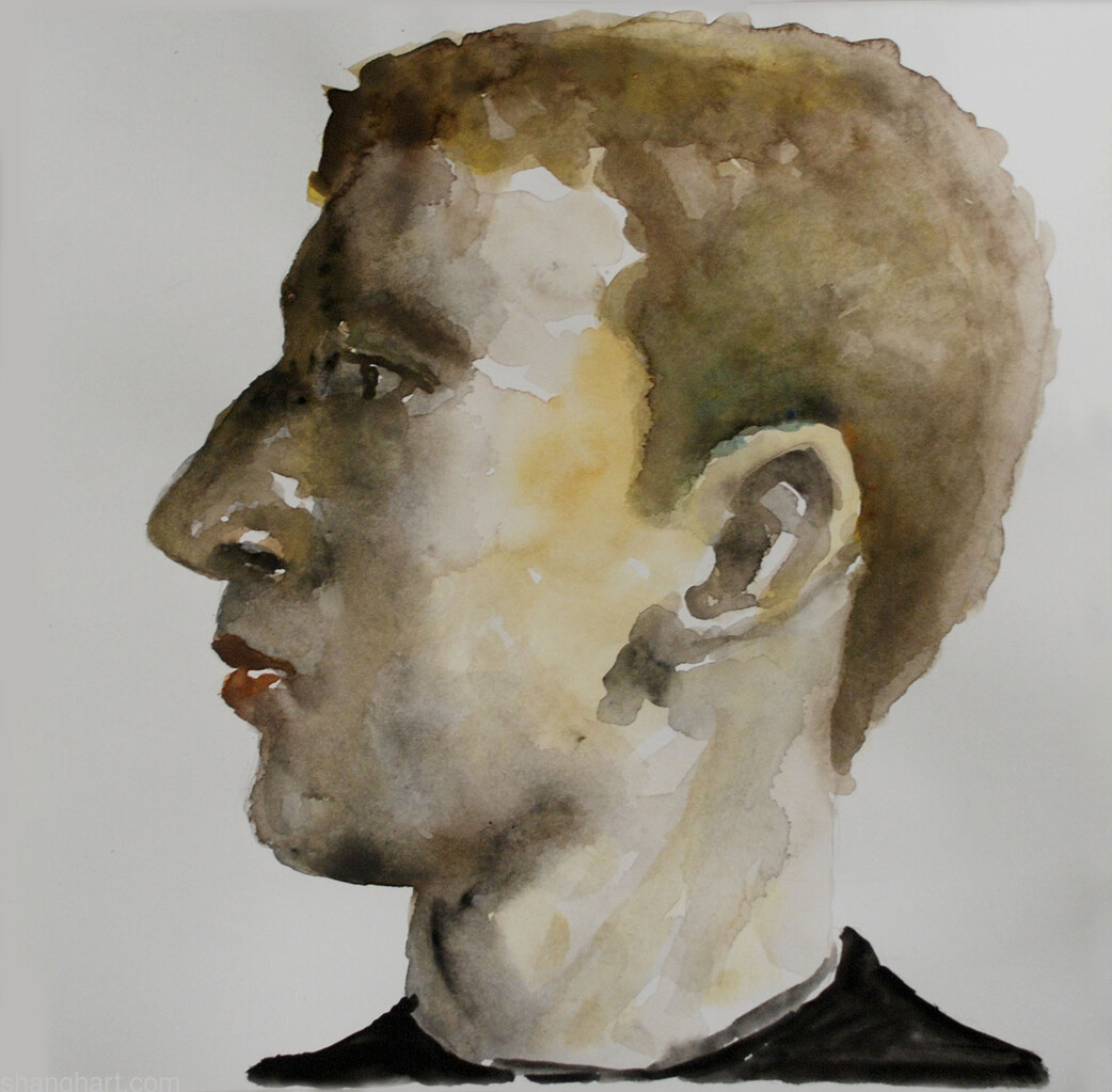 The face of facebook 3, Ink & color on paper, 32x32cm