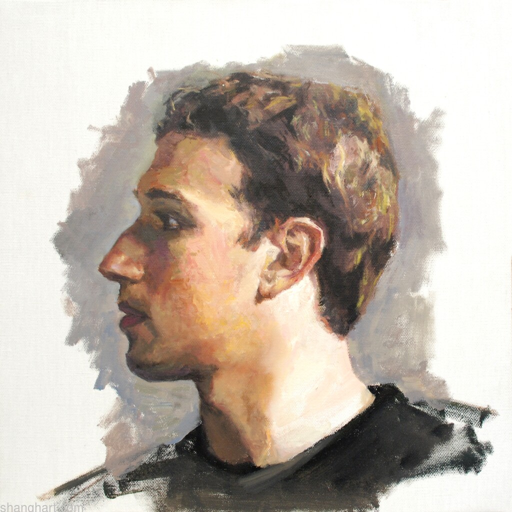 The face of facebook 8, Oil on canvas, 50x50cm