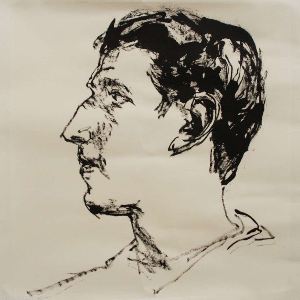 The face of facebook 10, Ink & color on paper, 51.5x48.5cm