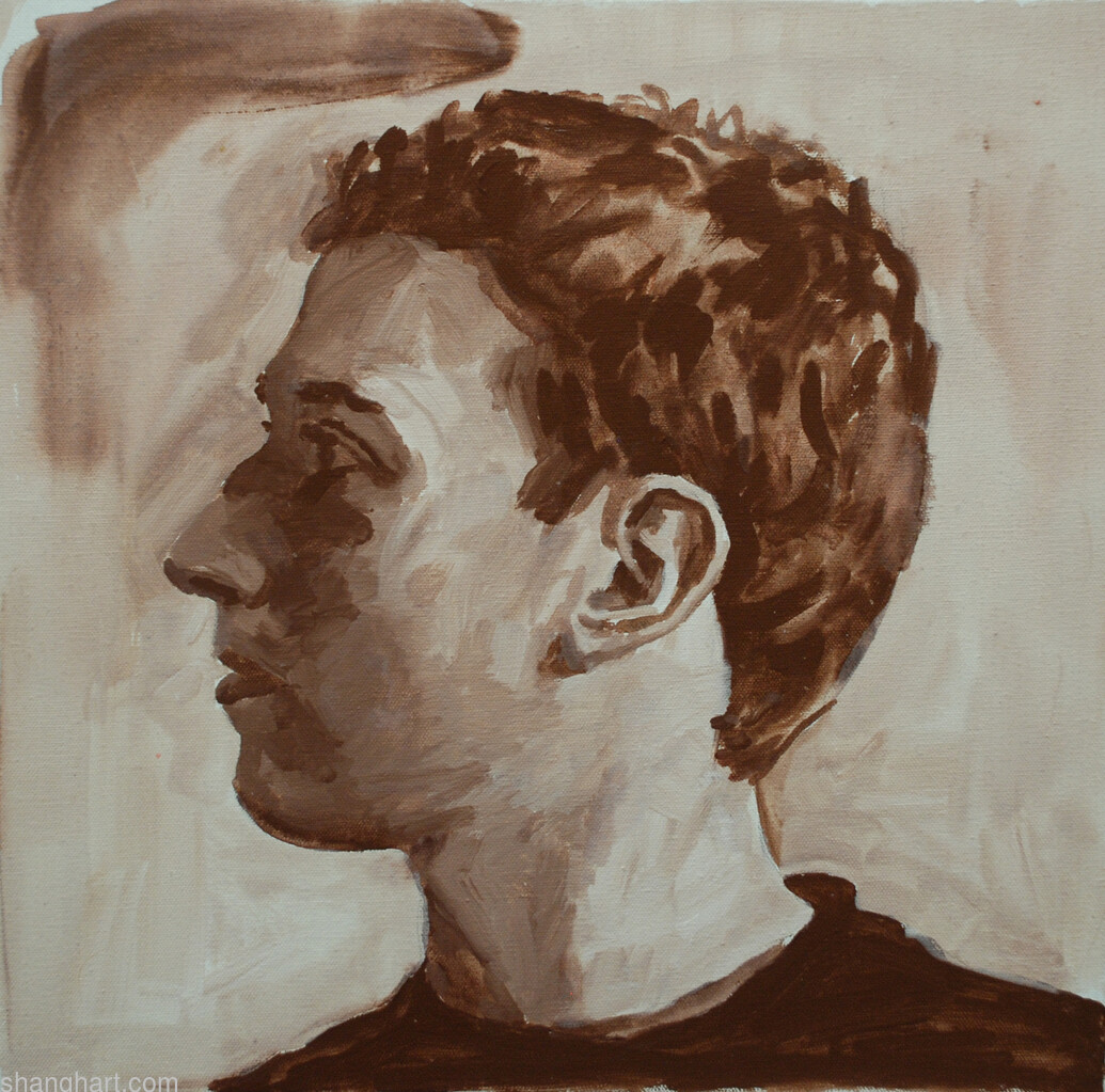 The face of facebook 22, Oil on canvas, 50x50cm