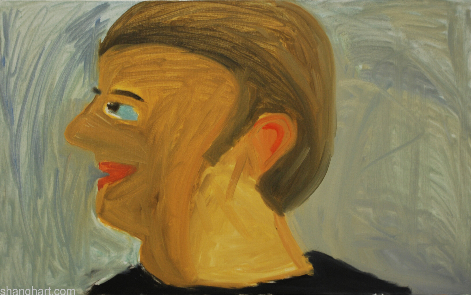 The face of facebook 26, Oil on canvas, 45x70cm
