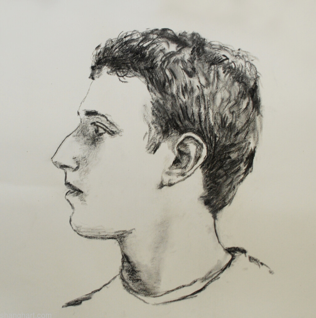 The face of facebook 29, Charcoal on paper, 52.5x52.5cm