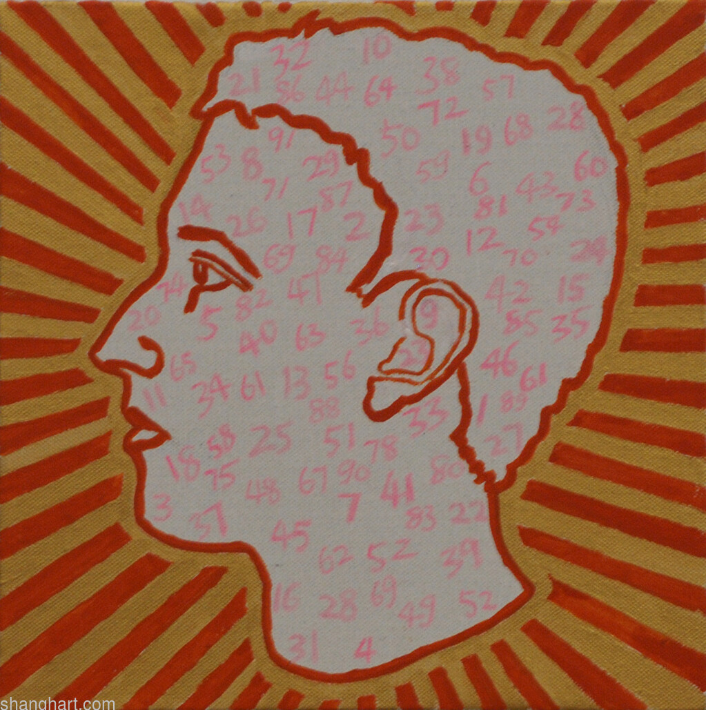 The face of facebook 31, Acrylic on canvas, 30x30cm