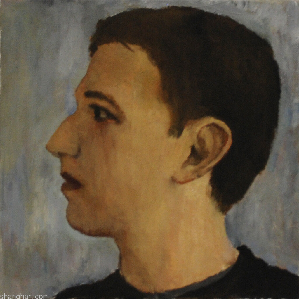 The face of facebook 32, Oil on canvas, 30x30cm