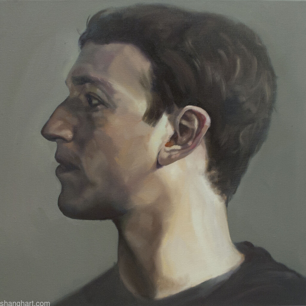 The face of facebook 33, Oil on canvas, 50x50cm