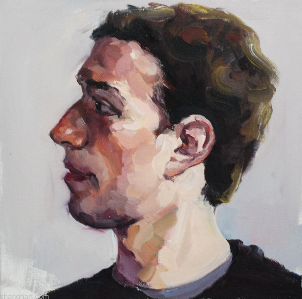 The face of facebook 39, Oil on canvas, 30x30cm