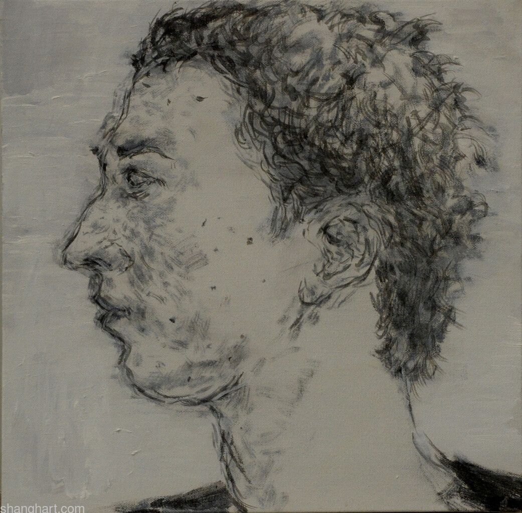 The face of facebook 43, Acrylic on canvas, 50x50cm