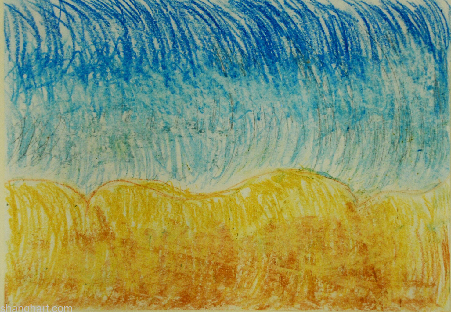 The face of facebook 46, Oil pastel on paper, 29x37.5cm