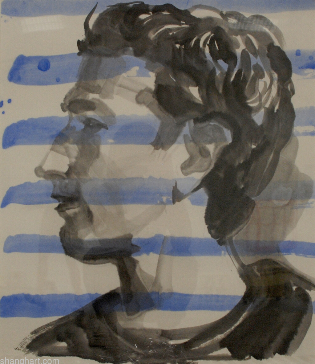 The face of facebook 49, Ink on paper 69x59cm