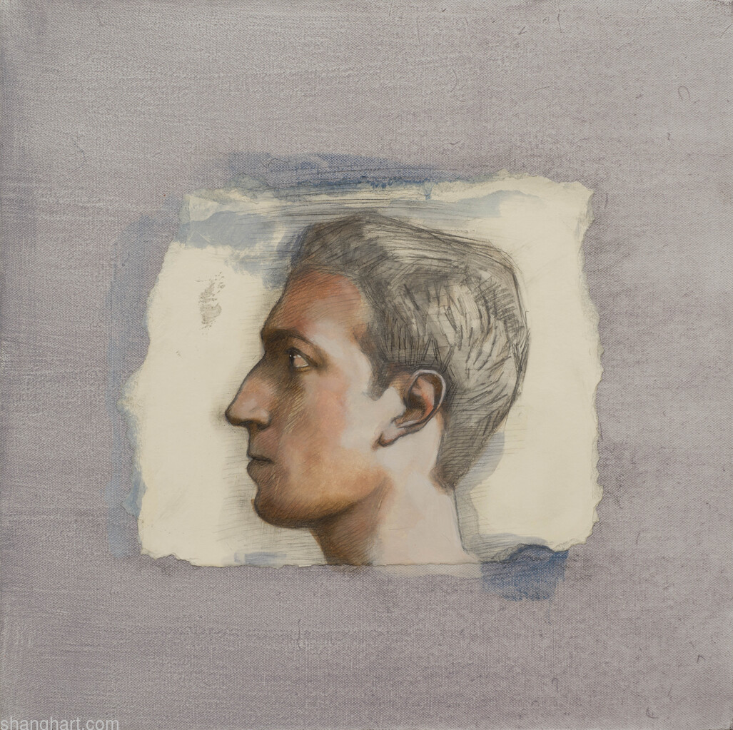 The face of facebook 64, Mixed media on canvas, 50x50cm