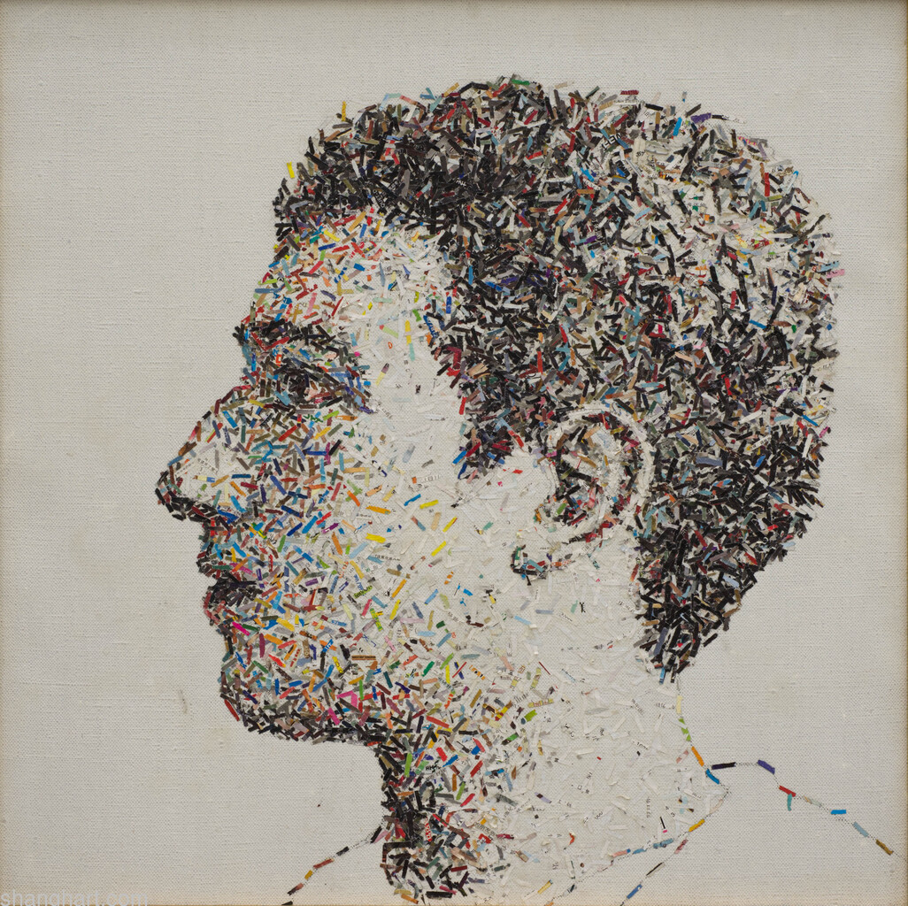 The face of facebook 65, Mixed media on canvas, 50x50cm