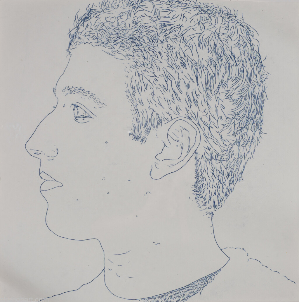 The face of facebook 67, Drawing on paper by using carbon paper, 50x50cm