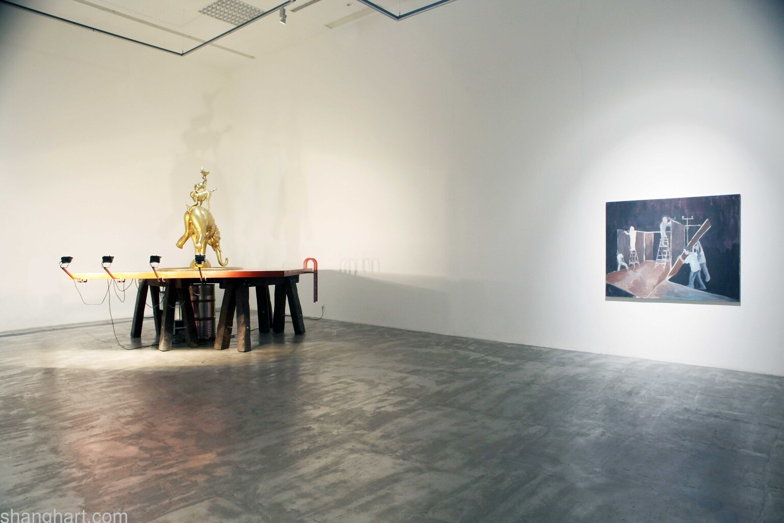 L:Lu Lei | Just Like the Other Shore, R: Li Pinghu | A Plane Flying over Space in Construction