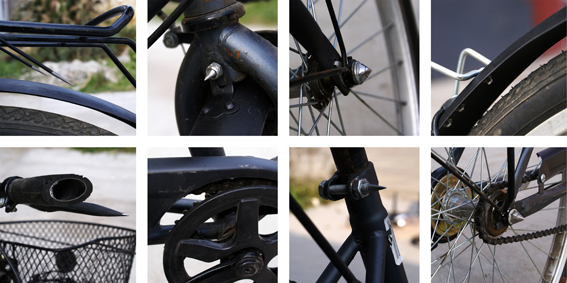自行车细部：被削尖、开刃的局部