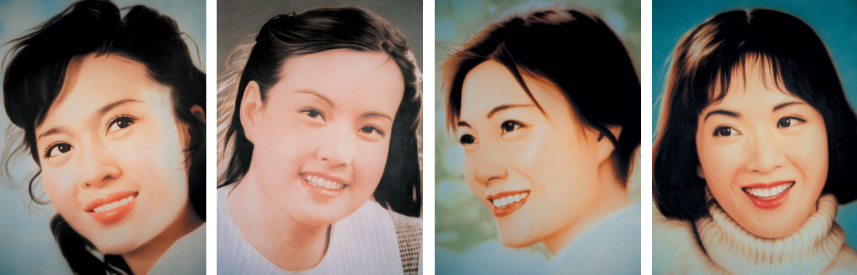 Stars of the 80's (Fang Shu, Liu Xiaoqing, Chen Ye, Gong Xue), 2003, 200x600cm, acrylic (airbrush) on canvas