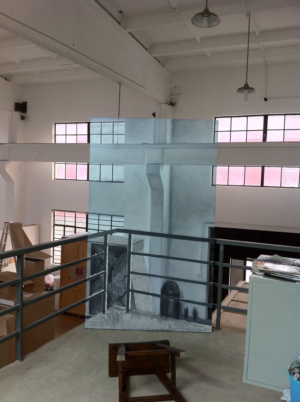 Picture of same corner in YZZ's studio, where the painting depicted